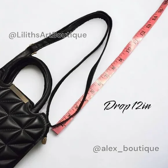 Quilted Square Crossbody Bag(Q007)-Bags for Women - Picture 4 of 11